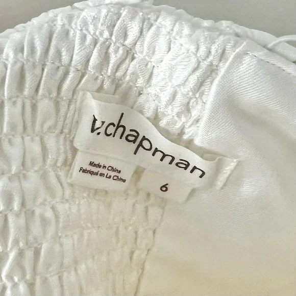 V. CHAPMAN The Vera Corset Dress in White Baroque Floral Sz 6 - Picture 7 of 9